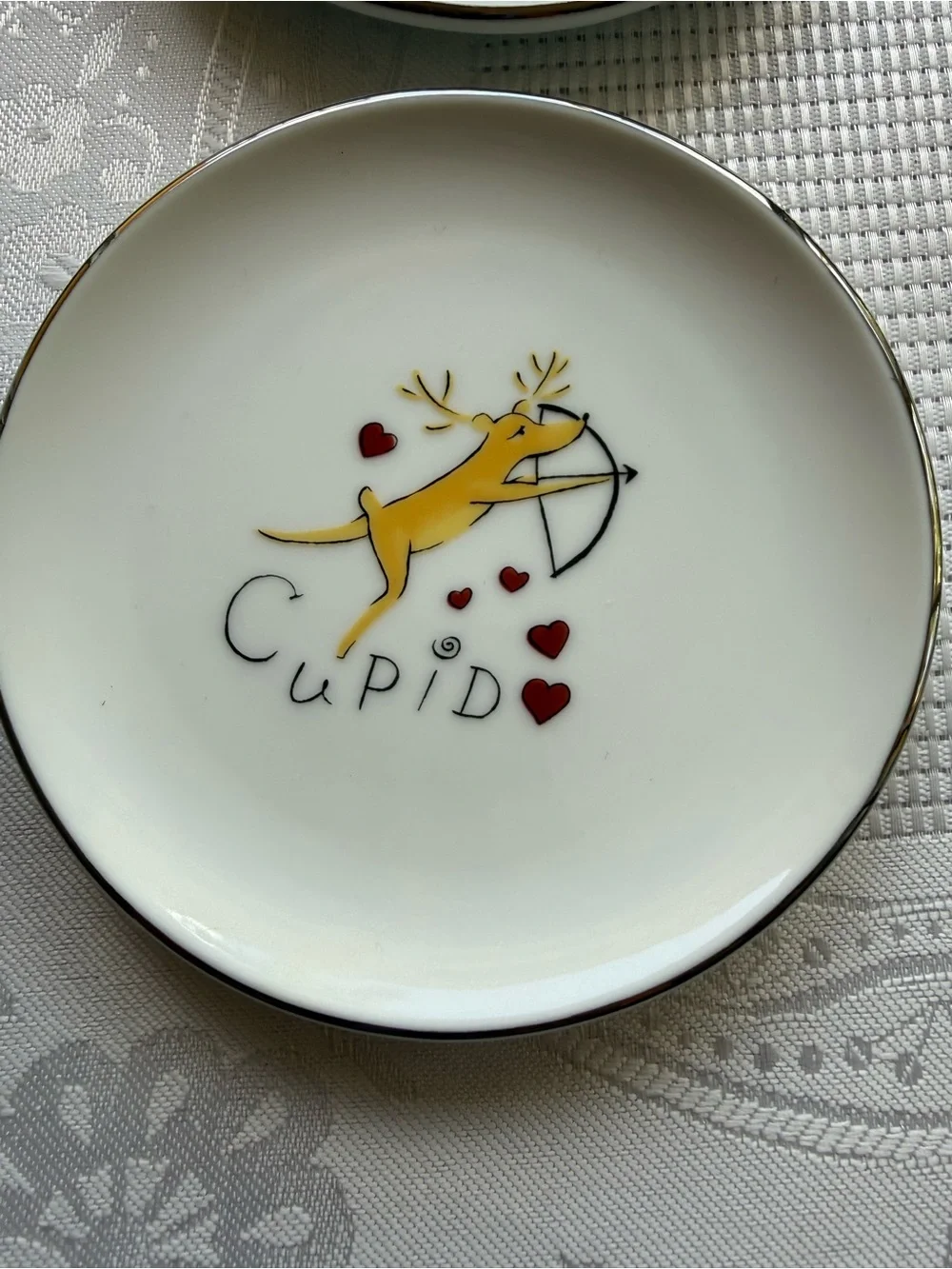 Pottery Barn White Reindeer Complete Set Of 9 Coasters Accent Plates Multicolor
